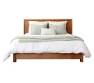 Двуспальная кровать из массива с мягким текстилем NordWood Sleep Classic